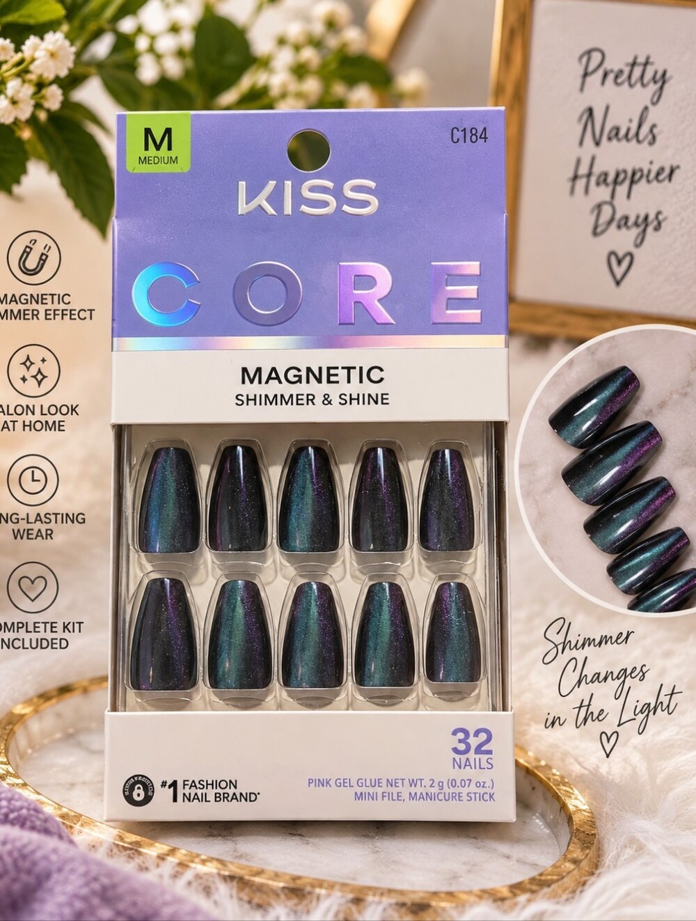 Kiss Core "Magnetic Shimmer & Shine" NWT Medium Length